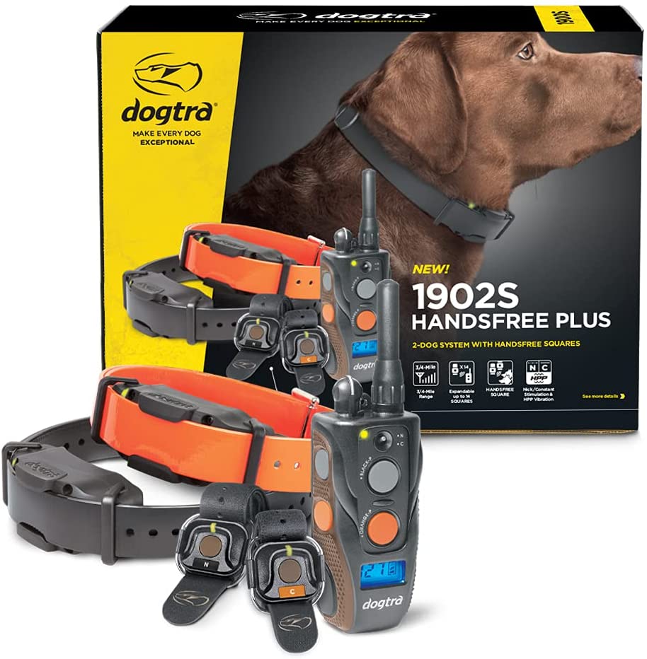 Dogtra - 1902S HANDSFREE PLUS E-Collar Training System for 2 Dogs - 3/4 Mile Fully Waterproof Remote Trainer Collar