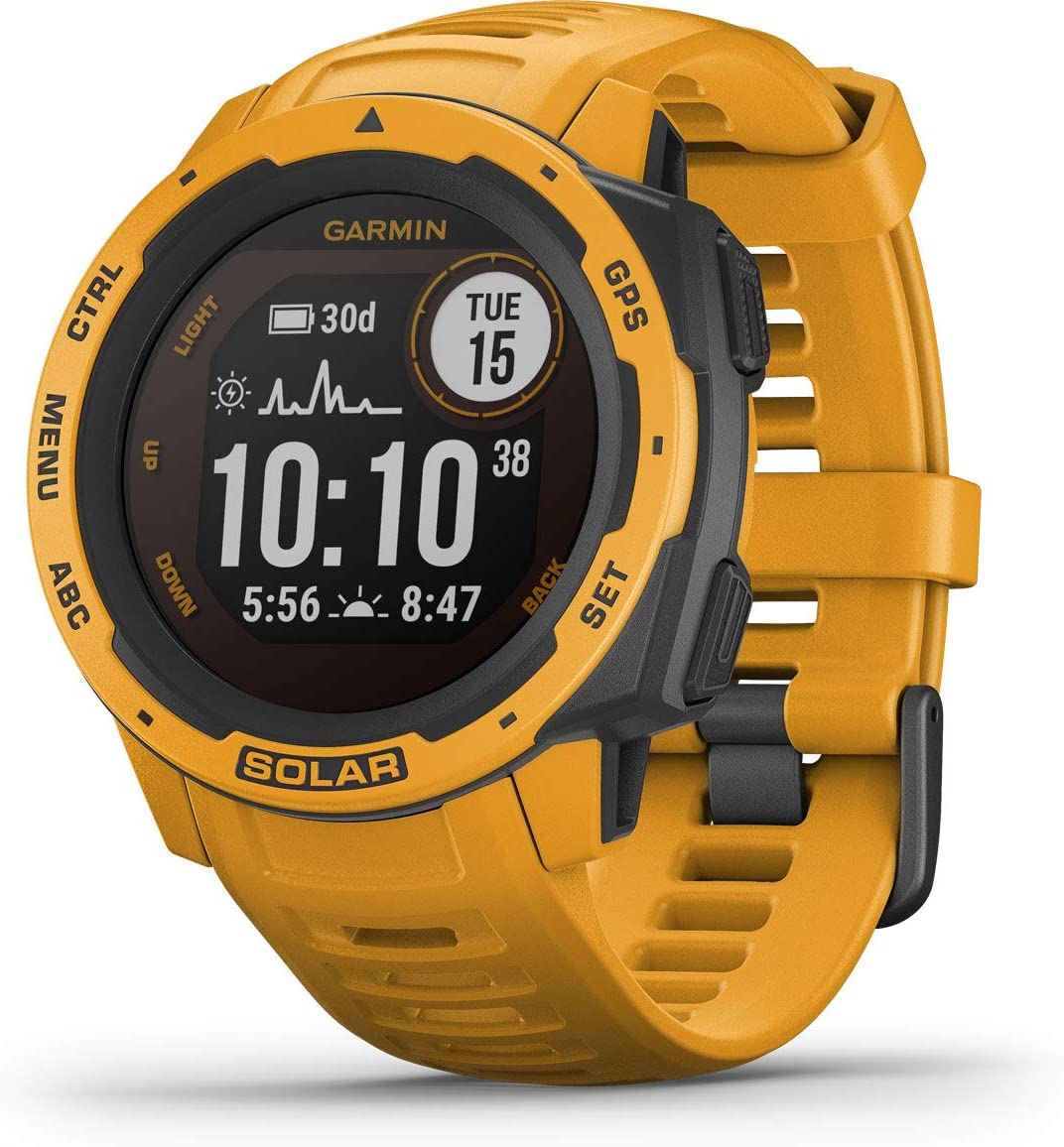 Garmin - Instinct Solar GPS Smartwatch, Sunburst