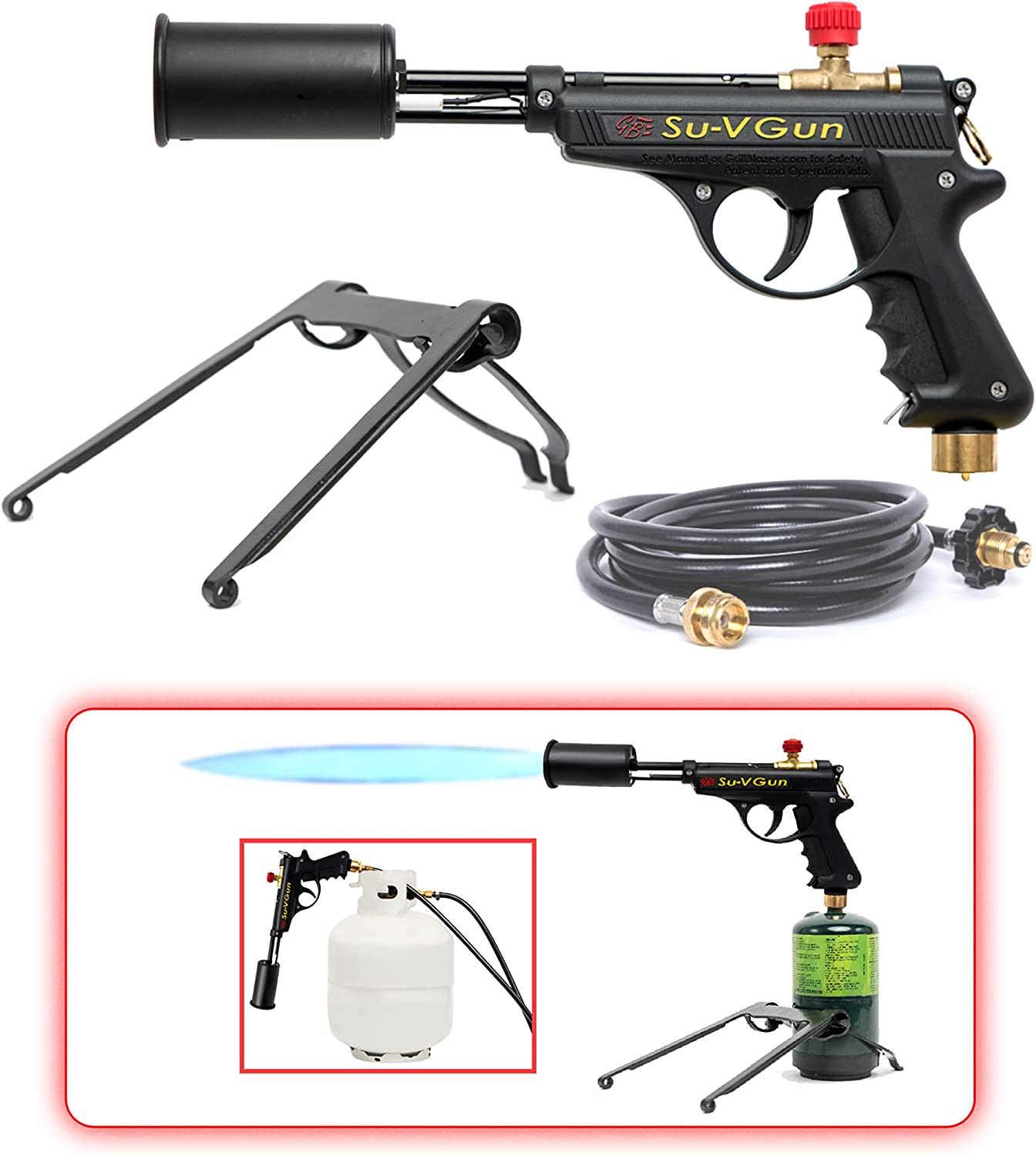 GRILLBLAZER - Handheld Culinary SU-V Sous Vide Sear Torch/Lighter Blowtorch + Hose