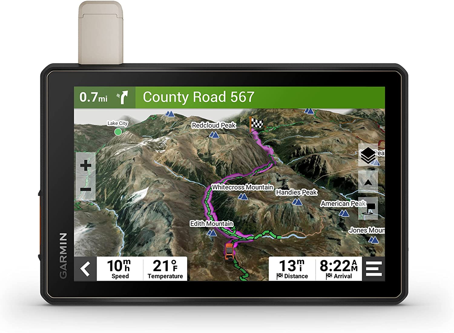 Garmin - Tread Overland, All-Terrain Navigator, Rugged, Built in Mapping, iOverlander, Ultrabright Display