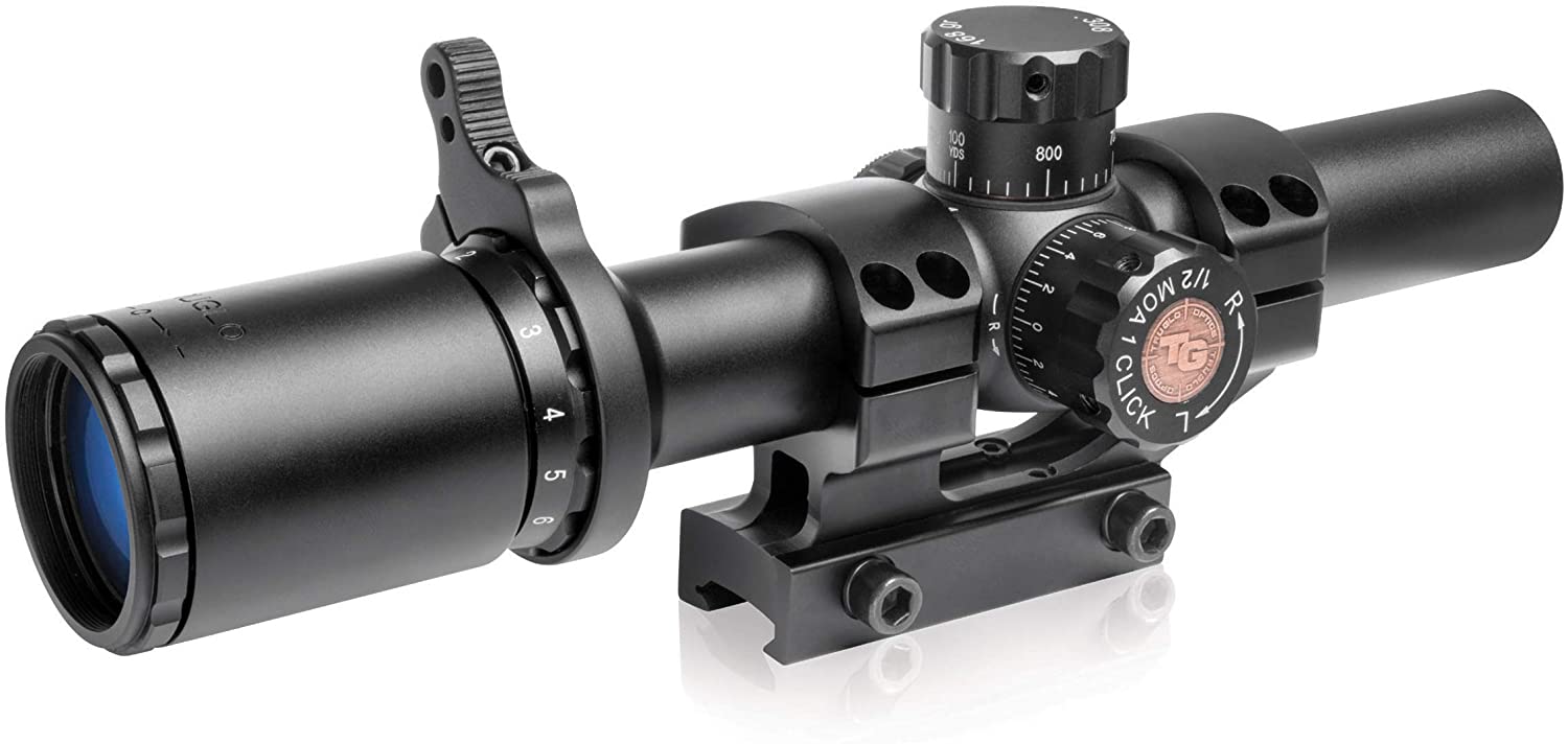 TRUGLO - TRU-BRITE 30 Series 1-6x 24mm Dual-Color Illuminated-Reticle Rifle Scope with Mount, Matte Black