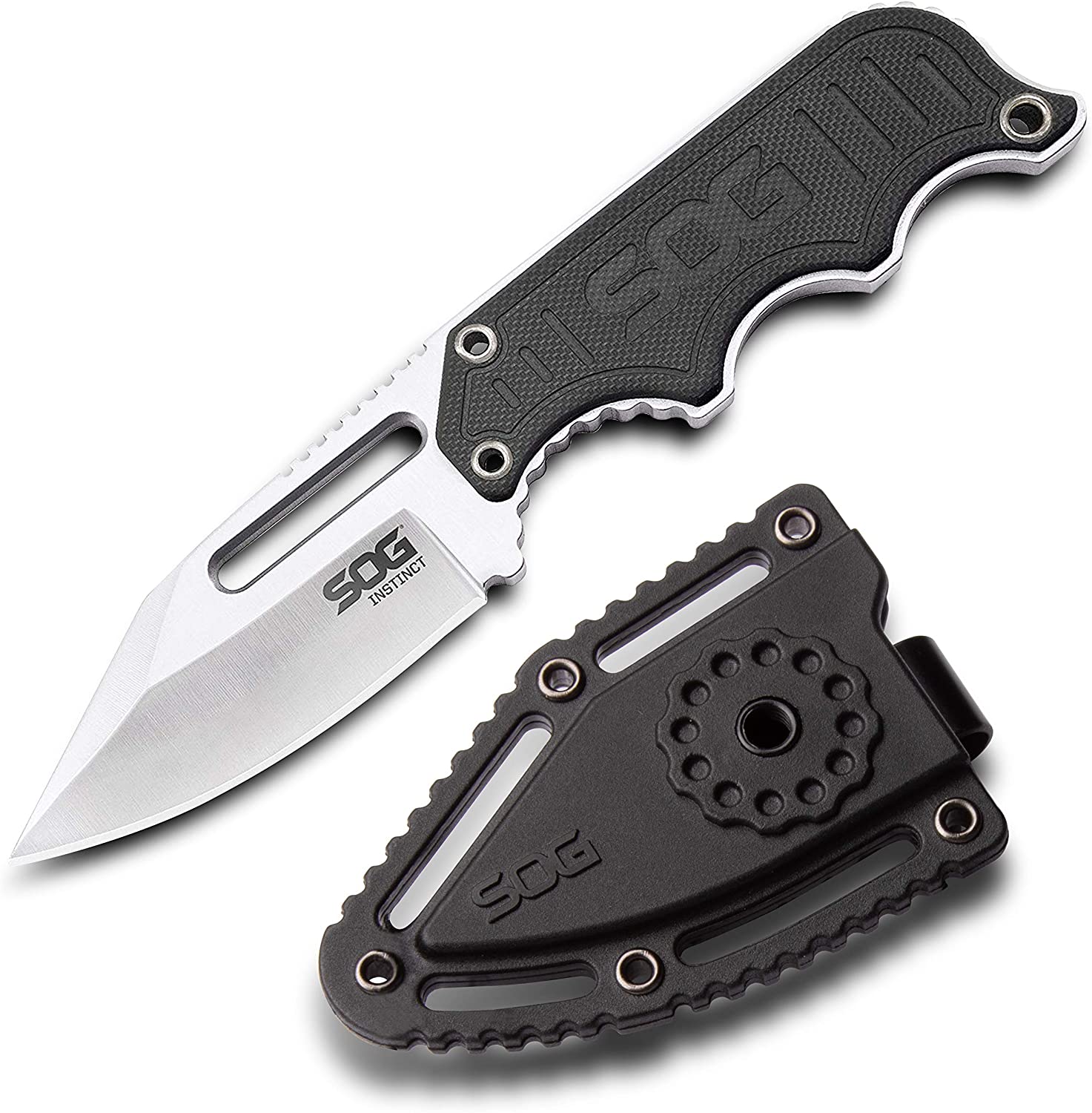 SOG - Instinct Small Fixed Blade Knife, Boot Knife, EDC Knife, Neck Knife, 2.3 Inch Full Tang Blade w/ Knife Sheath