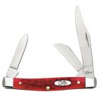 Case Knives - Dark Red Bone Standard Jig Chrome Vanadium Medium Stockman Sloped Bolster