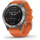 Garmin - Fenix 6, Sapphire, Titanum/Ember Orange