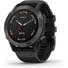 Garmin - Fenix 6, Sapphire, Carbon Gray DLC with Black Band