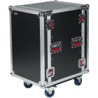 Gator Cases ATA Wood Flight Rack Case; 16U; 17" Deep; w/ Casters