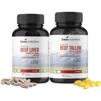 Basic Nutrition - Carnivore Bundle |Pasture Raised Beef Liver & Tallow, 3000mg, Grass-Fed, Hormone-Free, Non-GMO, Made in USA