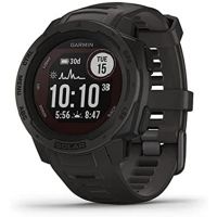 Garmin - Instinct Solar, Rugged Outdoor Smartwatch, Graphite