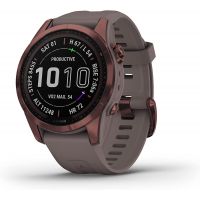 Garmin - Fenix 7S Sapphire Solar Edition, Adventure Bluetooth Touchscreen Smartwatch, Dark Bronze Titanium with Shale Gray Band