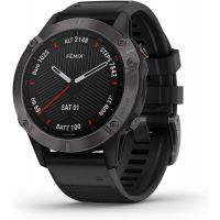 Garmin - Fenix 6, Sapphire, Carbon Gray DLC with Black Band