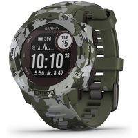 Garmin - Instinct Solar, Solar-Powered Rugged Outdoor Smartwatch, Lichen Camo