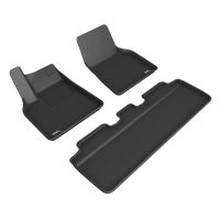 3D MAXpider - All-Weather Floor Mats for Tesla Model Y 2021-2023 Custom Fit Floor Liners, Kagu Series (1st & 2nd Row)